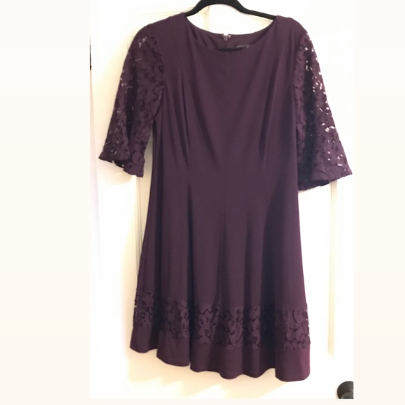 Jessica Howard Dresses Jessica Howard Plum Dress With Lace Sleeves
